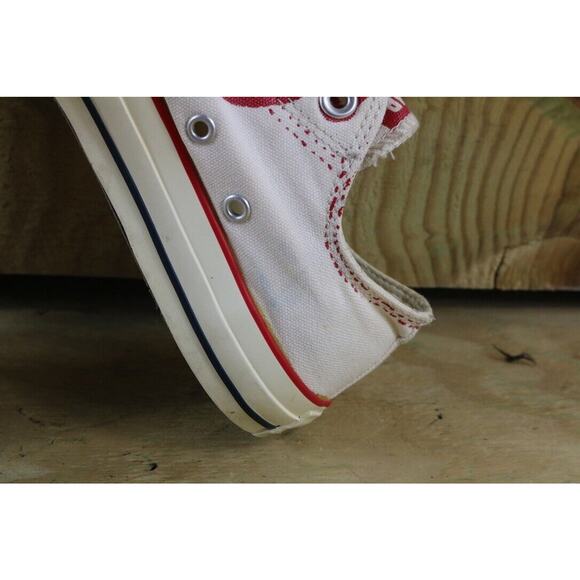Converse Womens Sneakers All Stars Slip Ons 6 Chucks Cream Tan Red Athletic - Picture 7 of 9